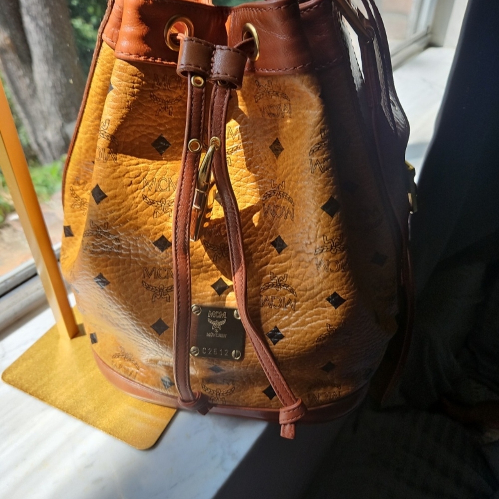 *SOLD*MCM Tan and Brown Leather Backpack with Vintage Appeal
